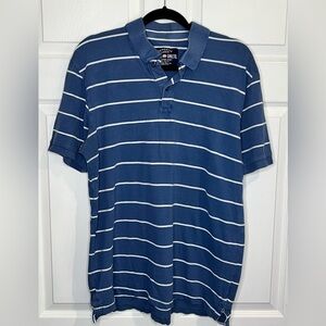 Ecko Unlimited Men’s polo shirt - Blue/White striped - Size XL